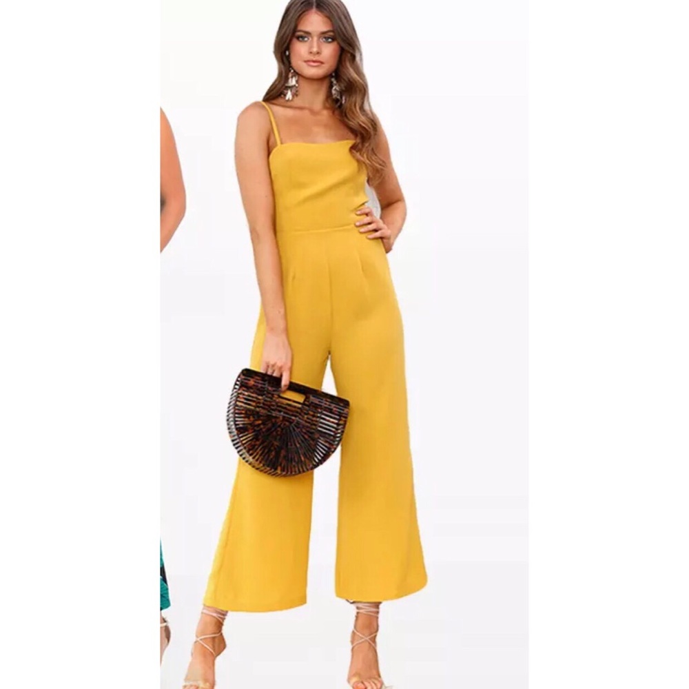 NWOT Chic Yellow jumpsuit